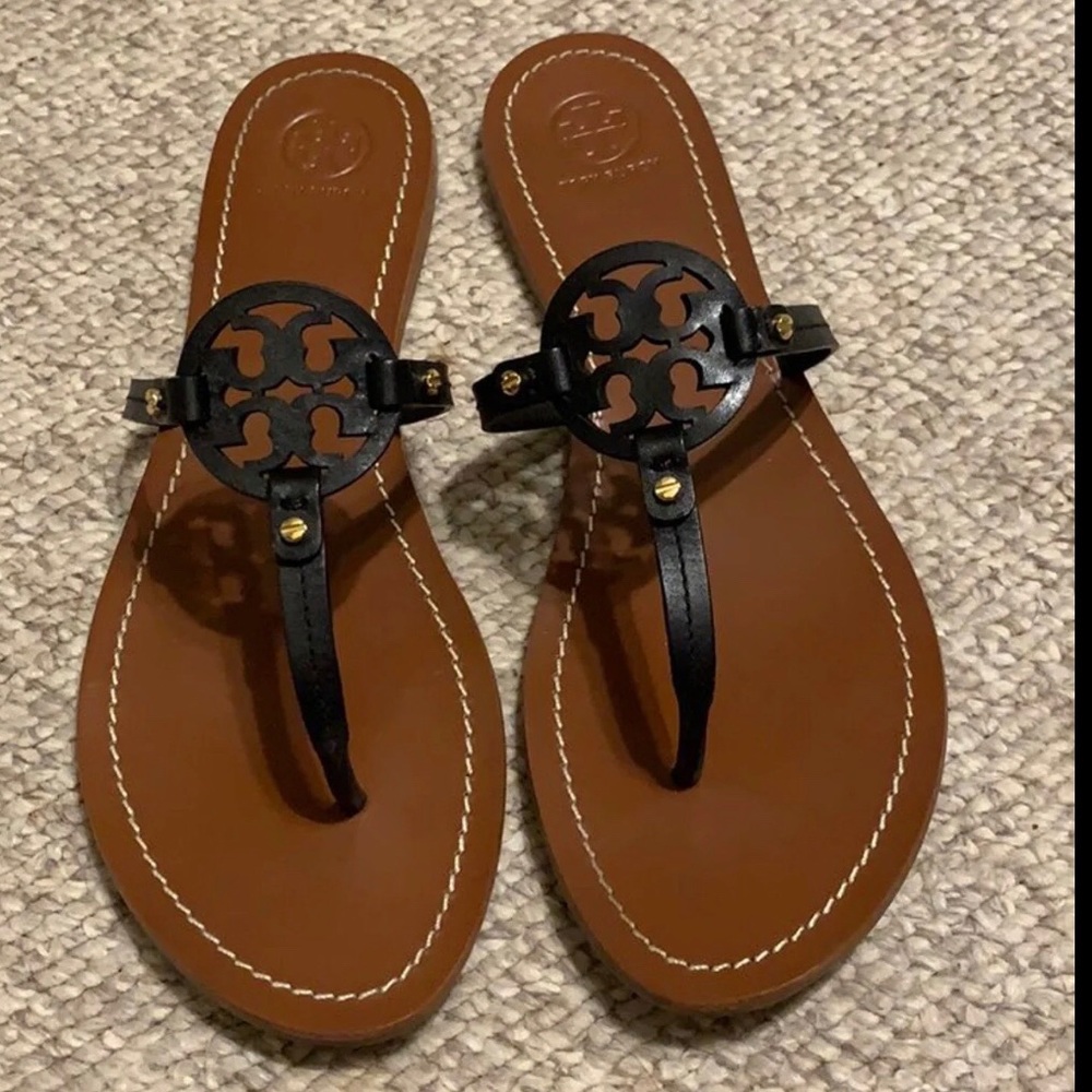 💞Tory Burch Mini Miller Sandals Black Size 11💞